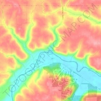 Welch topographic map, elevation, terrain