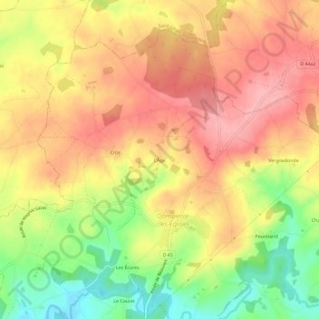 L'Âge topographic map, elevation, terrain