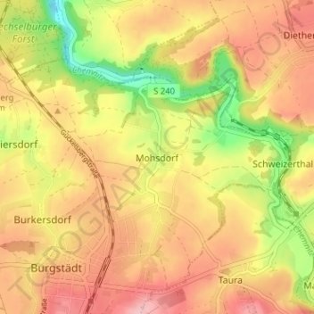 Mohsdorf topographic map, elevation, terrain