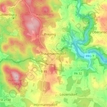 Trautmannsdorf topographic map, elevation, terrain