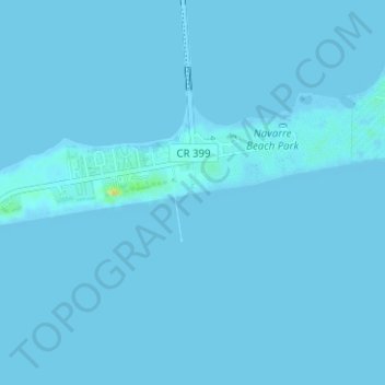 Navarre Beach topographic map, elevation, terrain