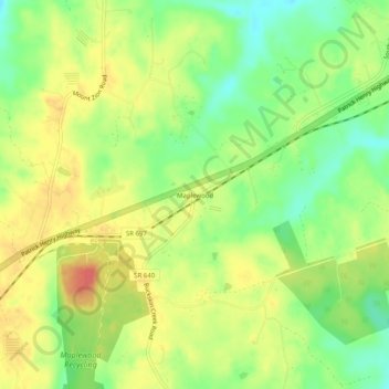 Maplewood topographic map, elevation, terrain