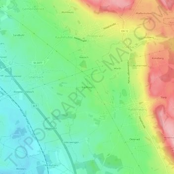 Bischlags topographic map, elevation, terrain