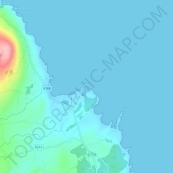 Lambs Head Bay topographic map, elevation, terrain