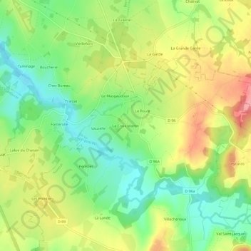 La Croix Martin topographic map, elevation, terrain