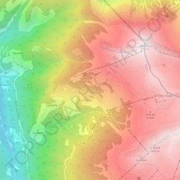Chandolin topographic map, elevation, terrain