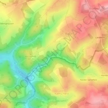 Hagen topographic map, elevation, terrain