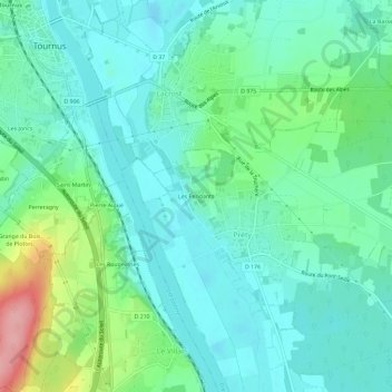 Les Pendants topographic map, elevation, terrain