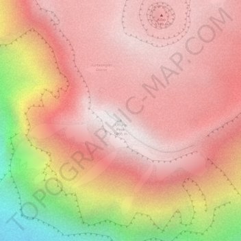 Uhuru Peak topographic map, elevation, terrain