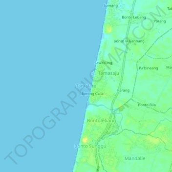 Tamalate topographic map, elevation, terrain