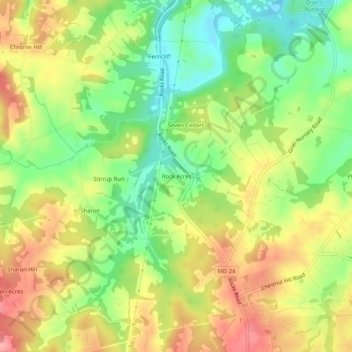 Rock Acres topographic map, elevation, terrain