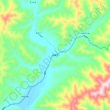 榆林镇 topographic map, elevation, terrain