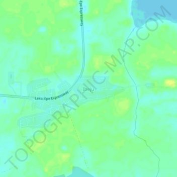 Ibeju topographic map, elevation, terrain
