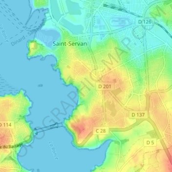 Le Rosais topographic map, elevation, terrain