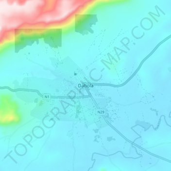 Dabola topographic map, elevation, terrain