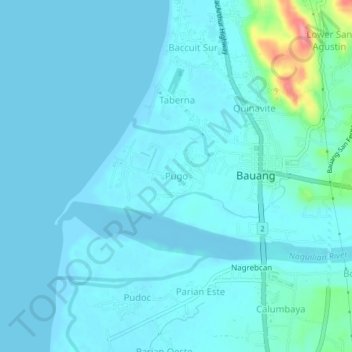 Pugo topographic map, elevation, terrain