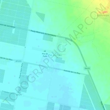 Pie de Palo topographic map, elevation, terrain