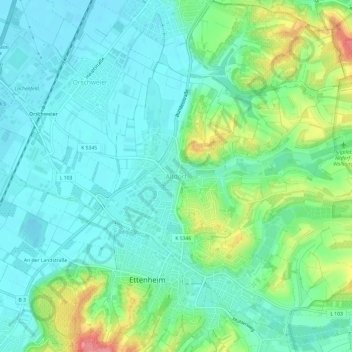 Altdorf topographic map, elevation, terrain