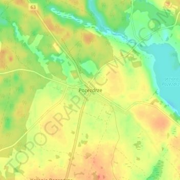 Pozezdrze topographic map, elevation, terrain