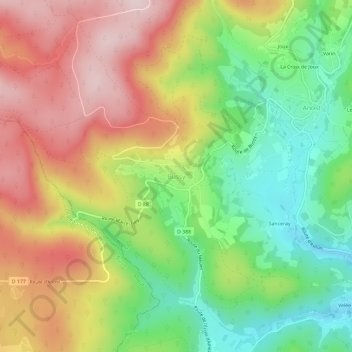 Bussy topographic map, elevation, terrain