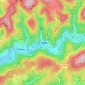 Langenei topographic map, elevation, terrain