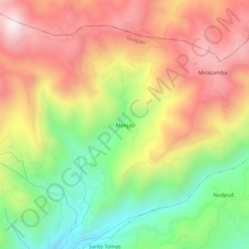 Monjas topographic map, elevation, terrain
