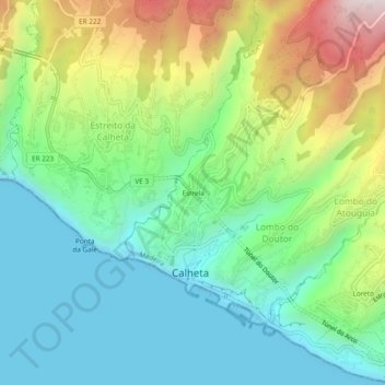 Estrela topographic map, elevation, terrain