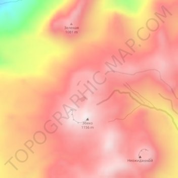 Эбеко topographic map, elevation, terrain