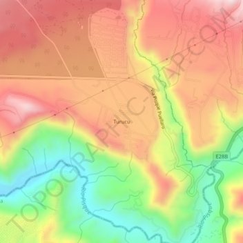 Turucu topographic map, elevation, terrain