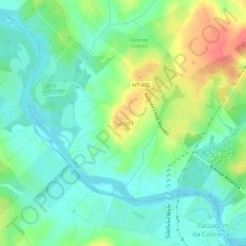 Sucuri topographic map, elevation, terrain