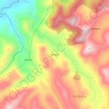 Naragiri topographic map, elevation, terrain