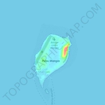 Miangas topographic map, elevation, terrain