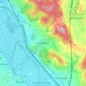 Vogelbeck topographic map, elevation, terrain