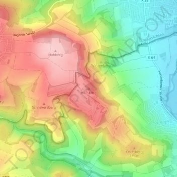 Hamberg topographic map, elevation, terrain