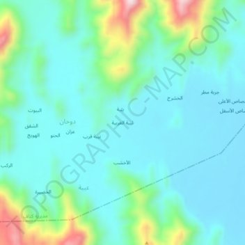 Thibat al Gharbiyah topographic map, elevation, terrain
