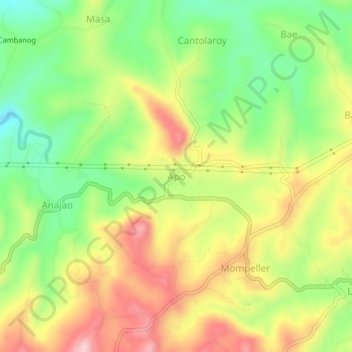 Apo topographic map, elevation, terrain