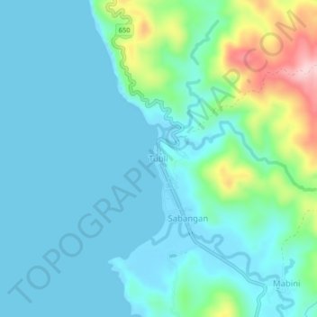 Tubli topographic map, elevation, terrain