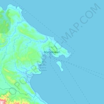 Manokwari topographic map, elevation, terrain
