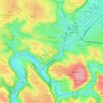 Salabru topographic map, elevation, terrain