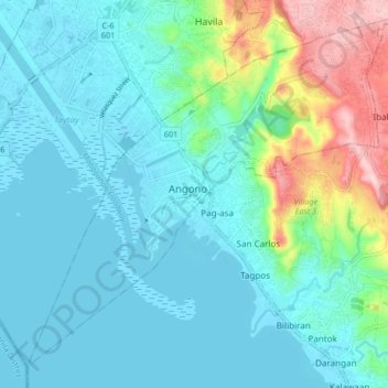 Angono topographic map, elevation, terrain