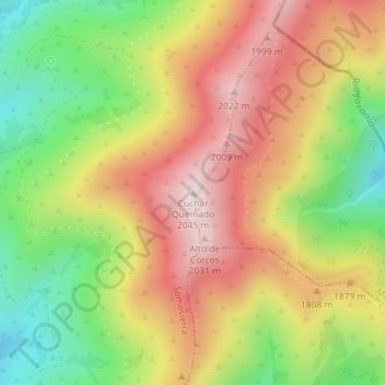 Cuchar Quemado topographic map, elevation, terrain