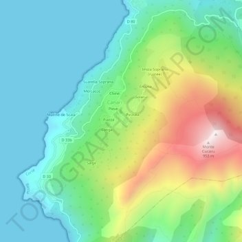 Olmi topographic map, elevation, terrain