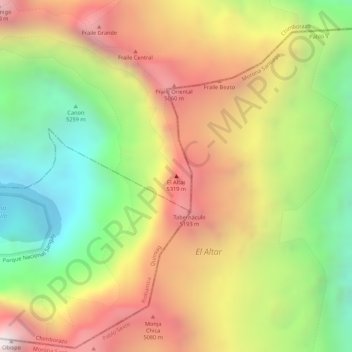 El Altar topographic map, elevation, terrain