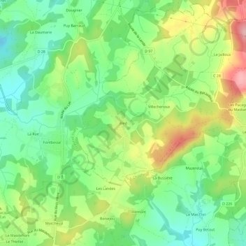 Bled topographic map, elevation, terrain