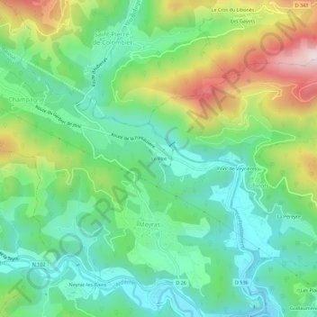 Le Plot topographic map, elevation, terrain