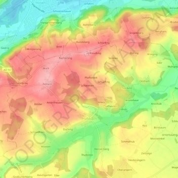 Loipl topographic map, elevation, terrain