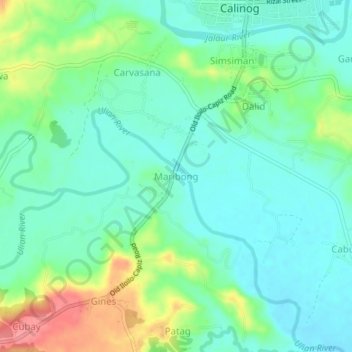 Maribong topographic map, elevation, terrain