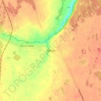 Байны topographic map, elevation, terrain