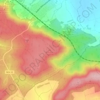 Breithart topographic map, elevation, terrain