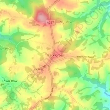 Mark Cross topographic map, elevation, terrain